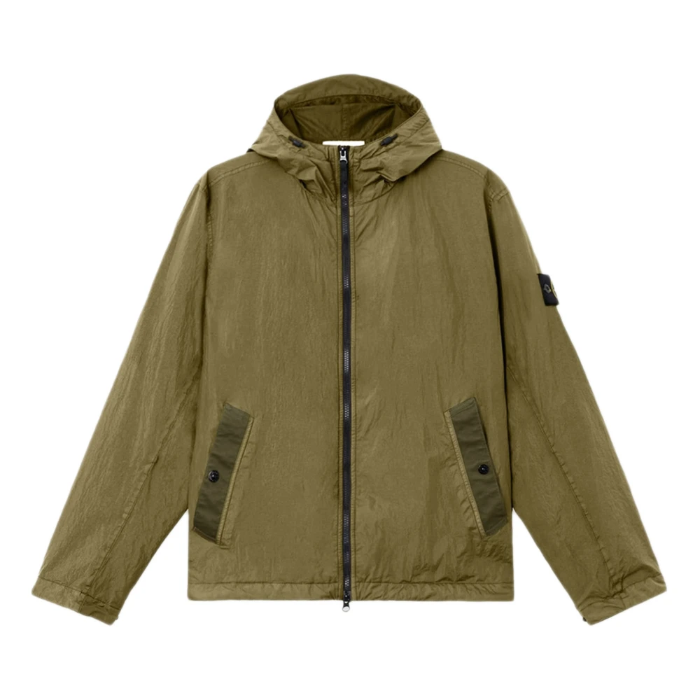 Stone Island Crinkle Reps Ny Jacket - Male - Light Jackets - Green - L - Jackets