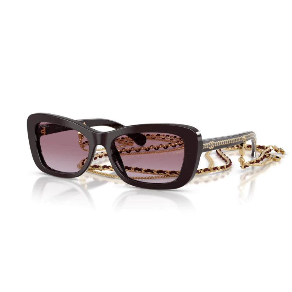 Chanel Women's Black Rectangle Sunglasses - Sunglasses - 54 Mm - Accessories