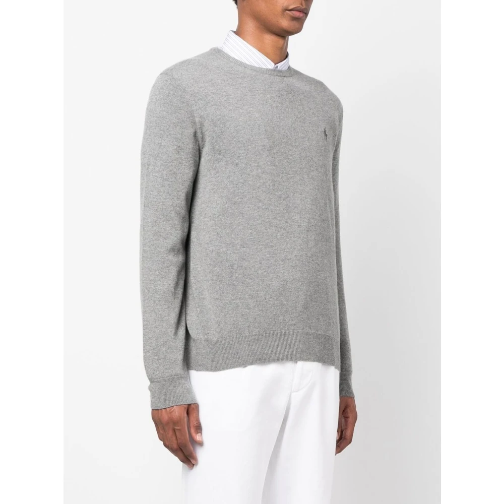 Polo Ralph Lauren Grijze Wollen Trui Aw23 Gray Heren