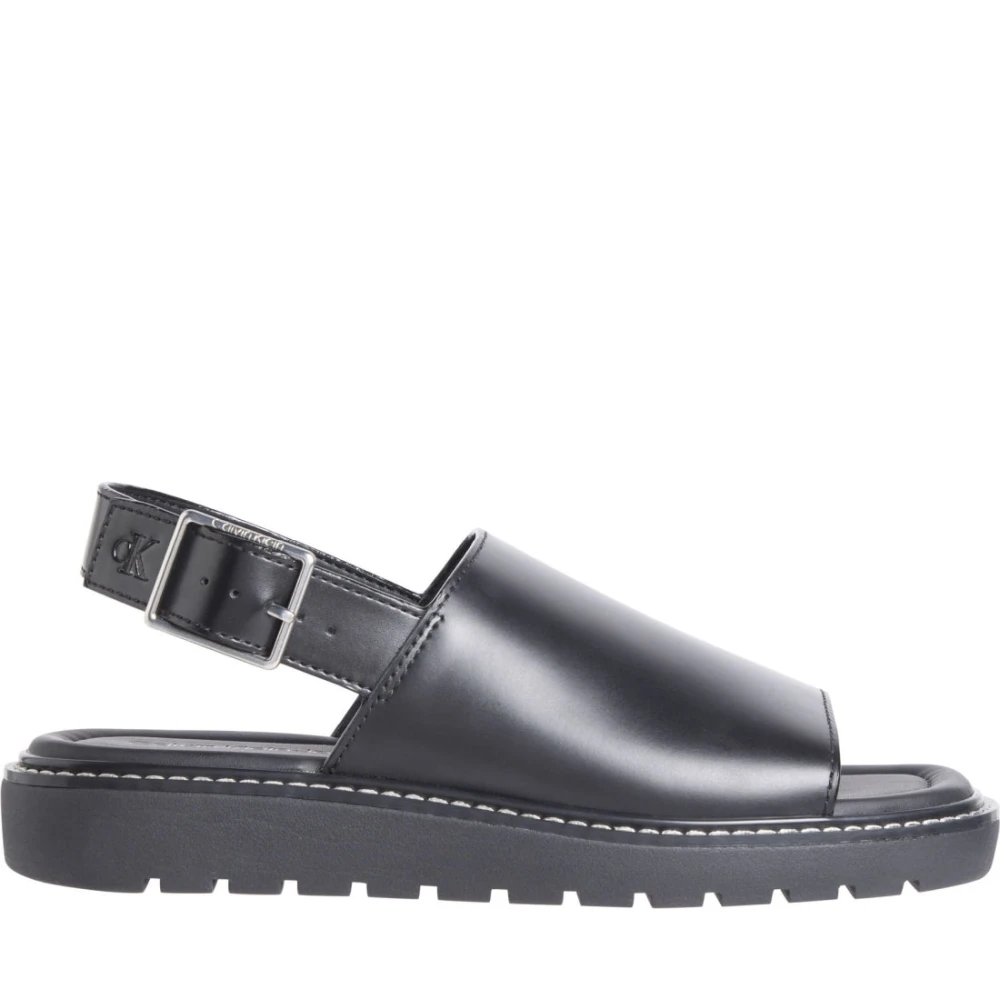 Calvin Klein Jeans Women's Black Flat Sandals For