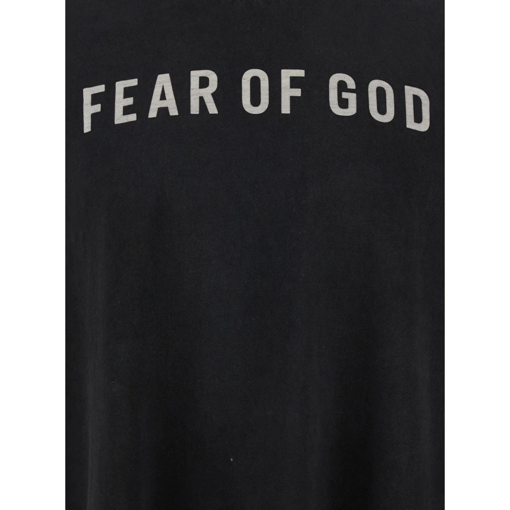 Fear Of God Grijze Logo Print Crew Neck Sweater Gray Heren