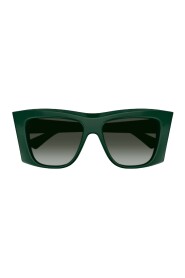 Zielone Oversize'owe Kwadratowe Okulary Przeciwsłoneczne