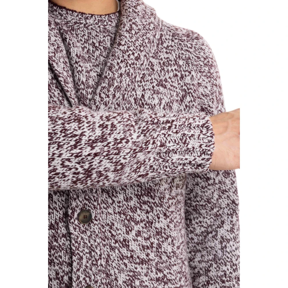 Barba Sjaalkraag Mouliné Stof Jas Multicolor Heren