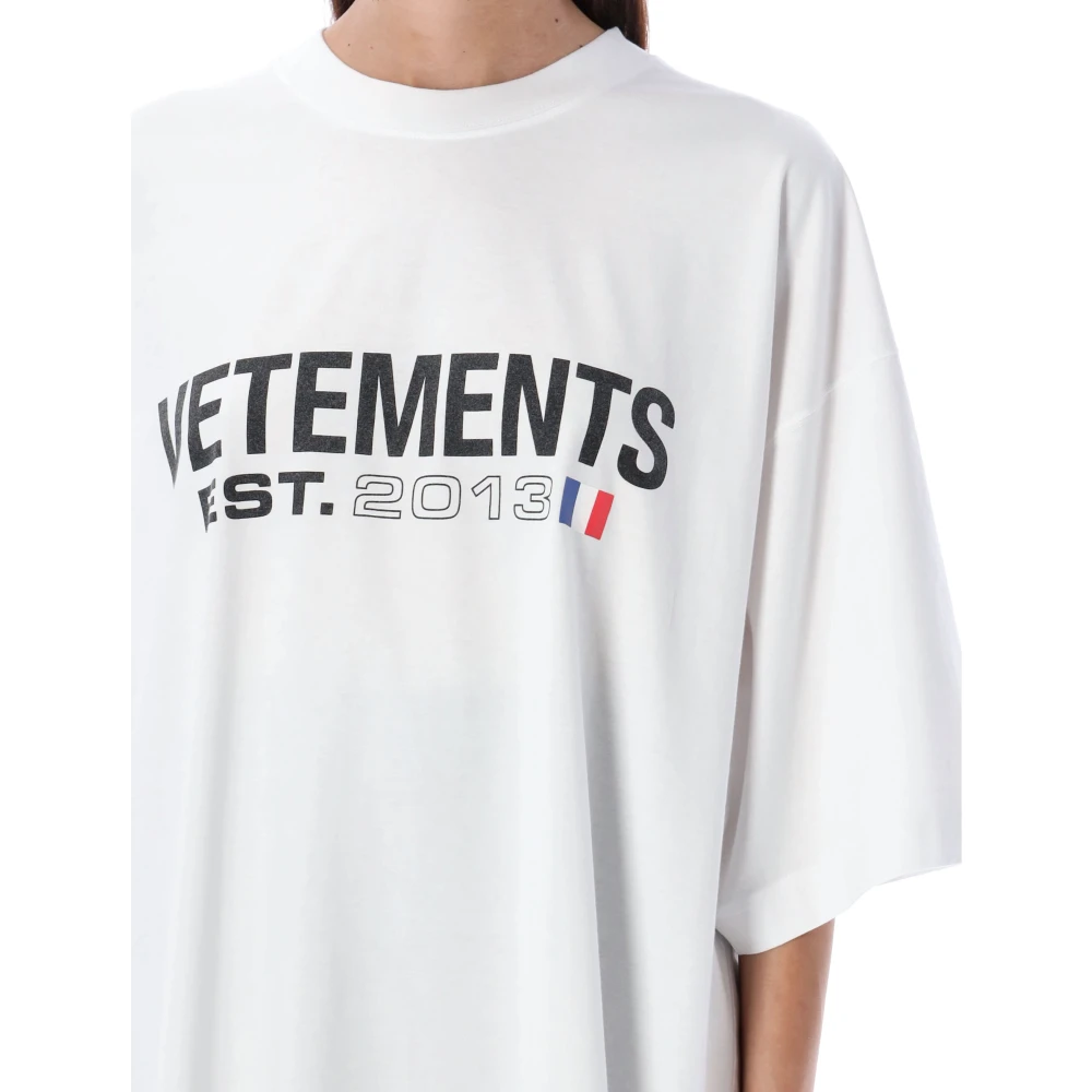 Vetements Flag Logo T-Shirt White Dames