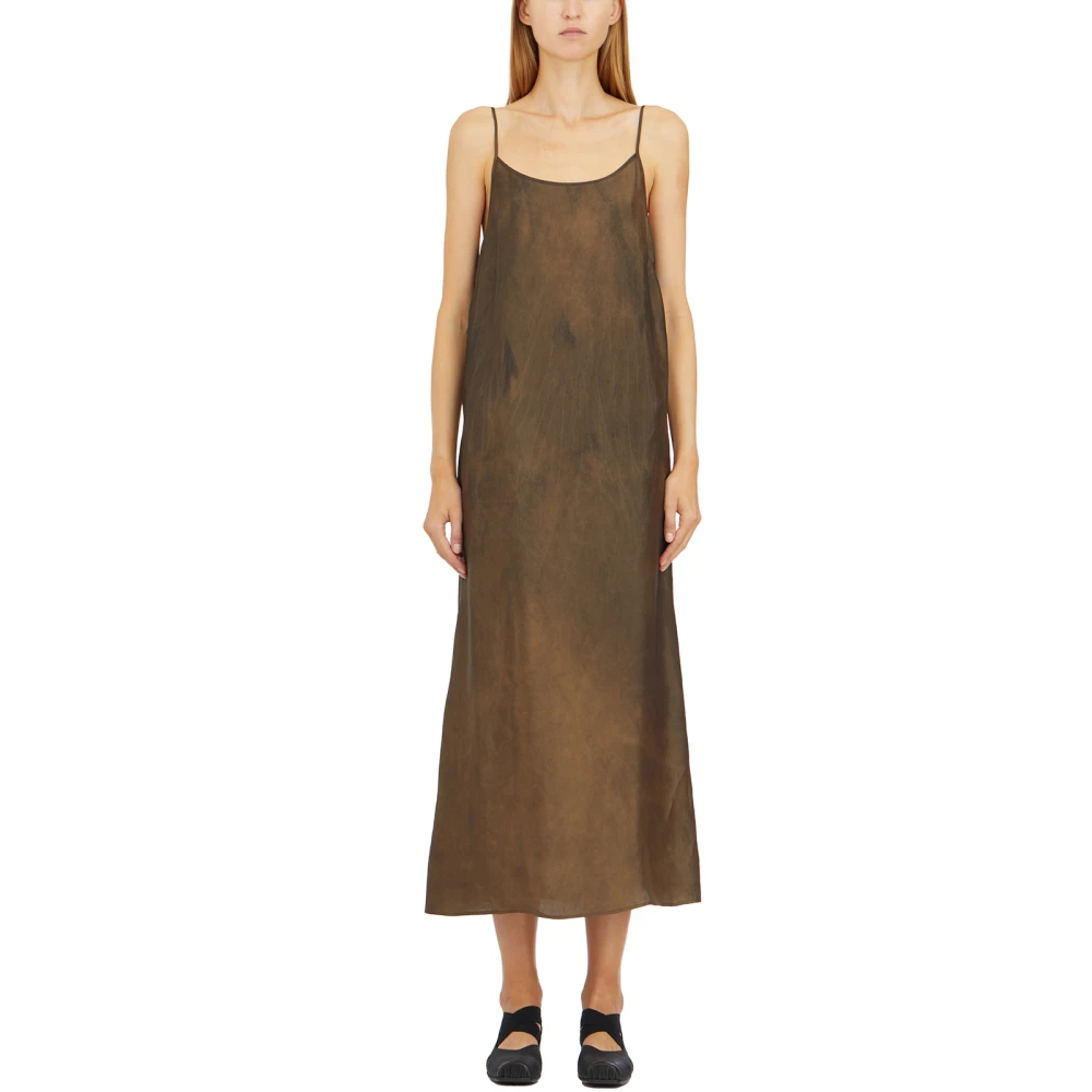 UMA Wang Anaya jurk in viscose en cupro Brown Dames