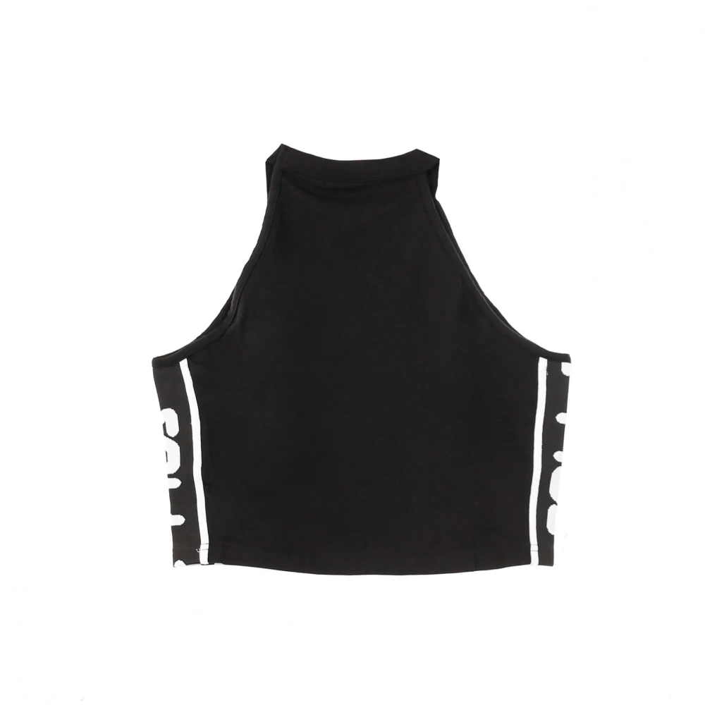 Fila Zwarte Cropped Top Streetwear Stijl Black Dames