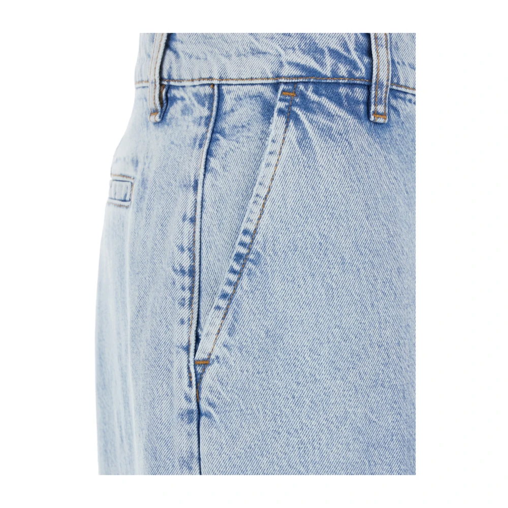 Frame Wijde Pijp Blauwe Jeans Vrouw Katoenmix Blue Dames