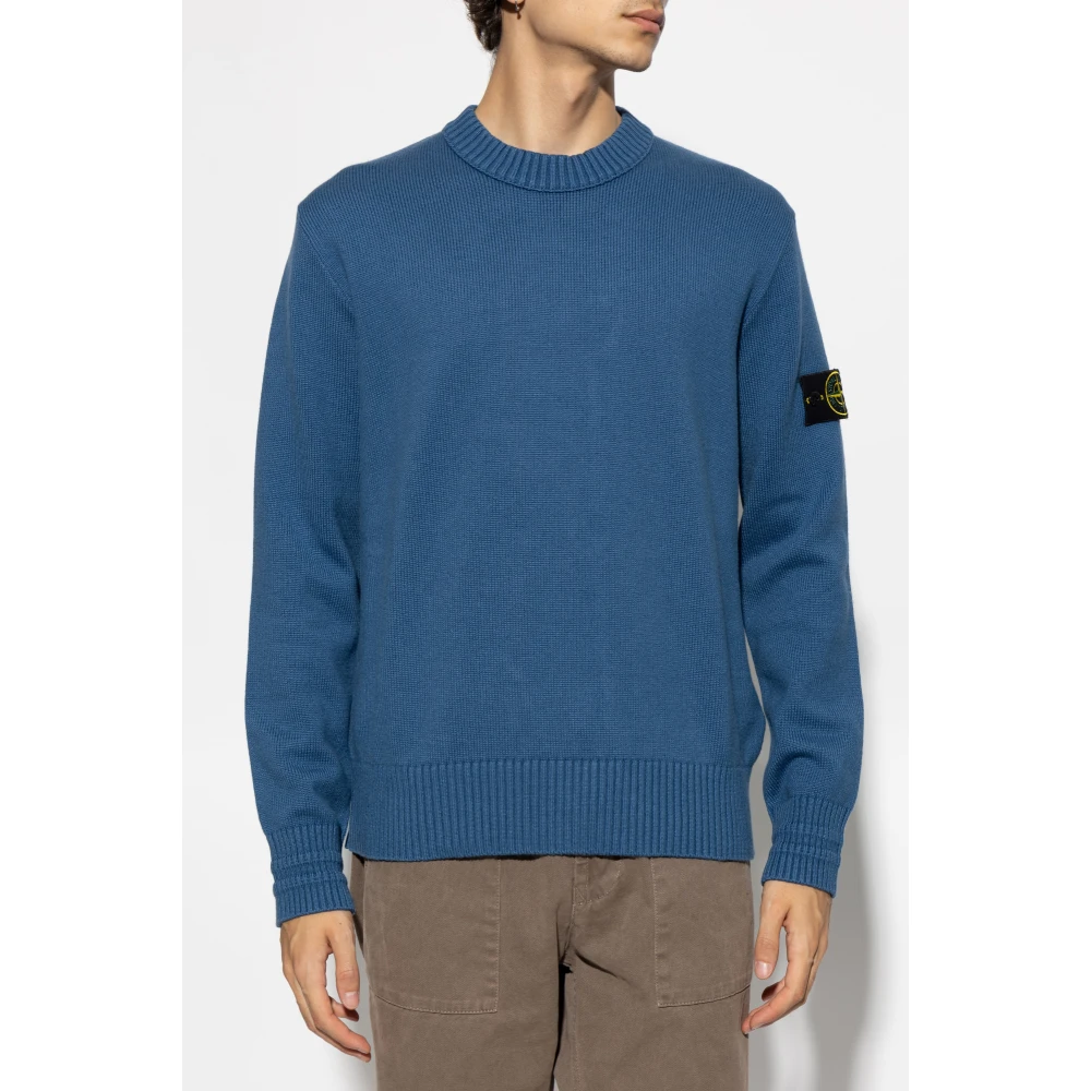 Stone Island Trui met logo Blue Heren