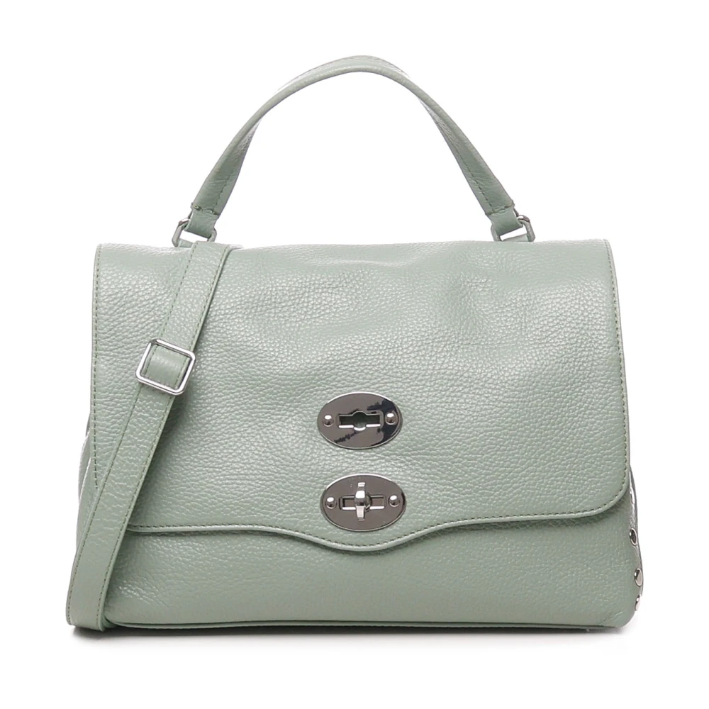 Zanellato Iconische dubbele sluiting salie leren tas Green Dames