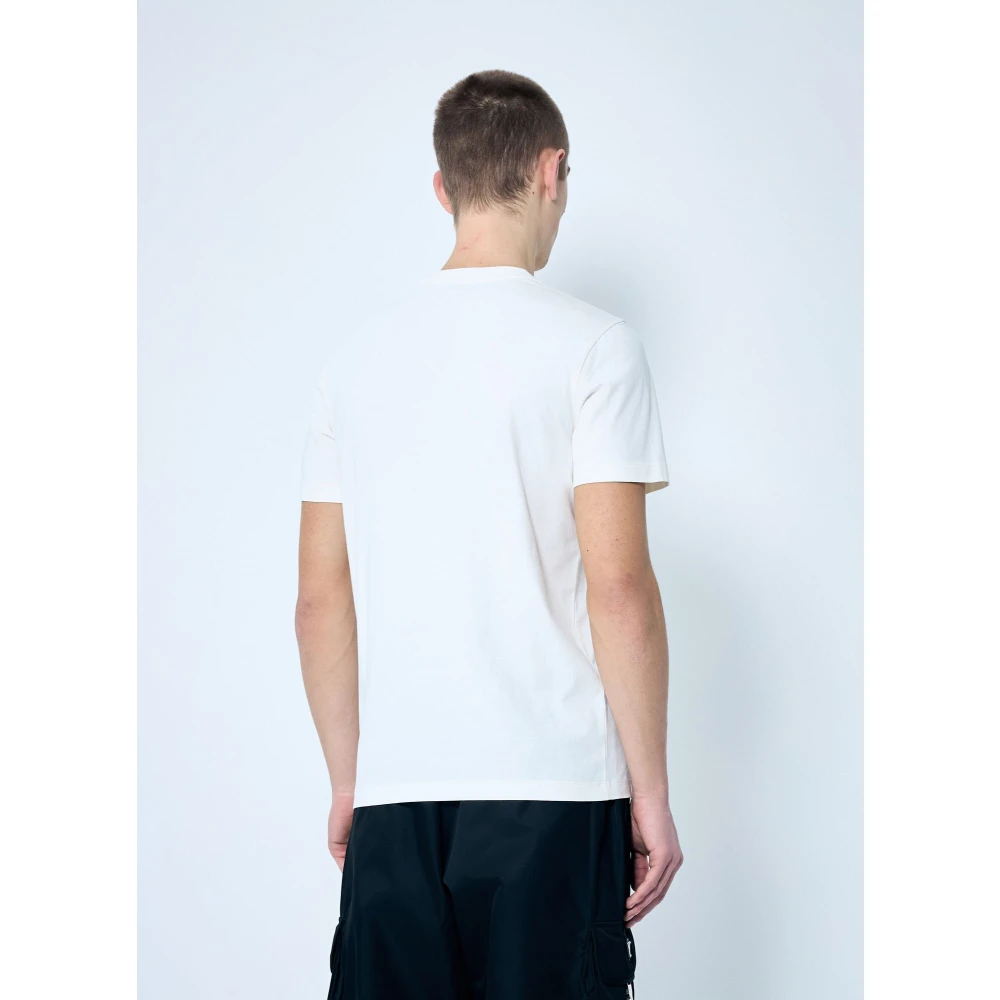 Moncler Katoenen Jersey Logo Print T-Shirt White Heren