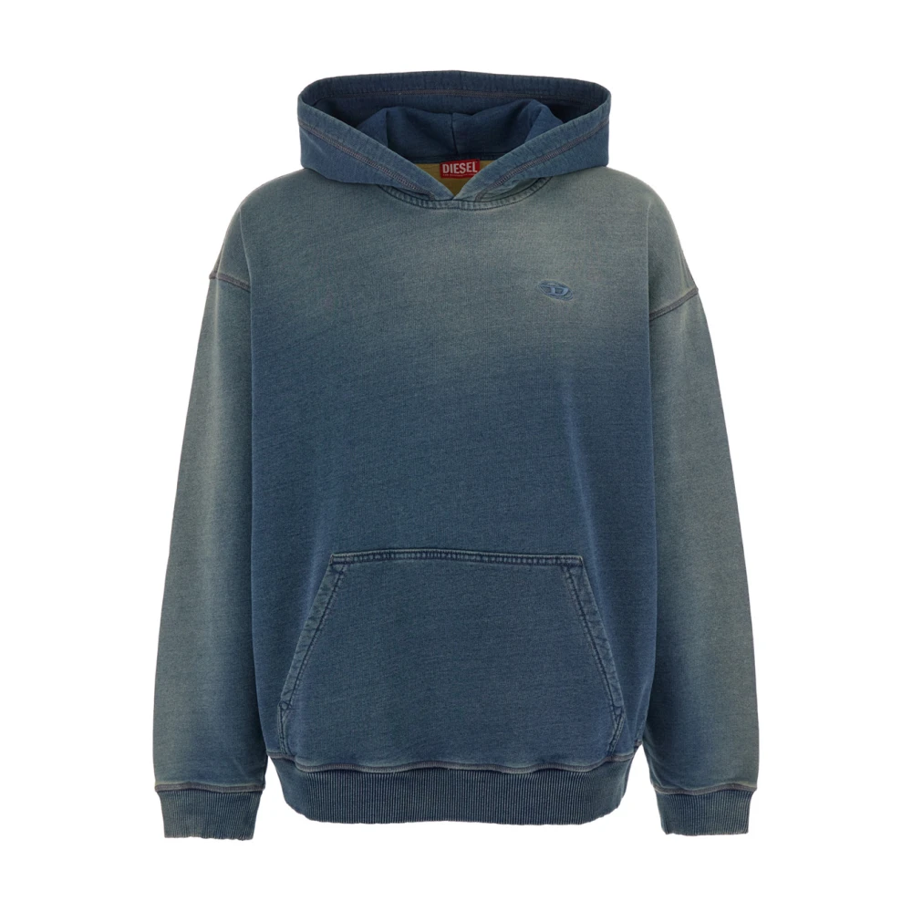 Diesel Blå Boxt-Hood Hoodie med D Logo Blue, Herr