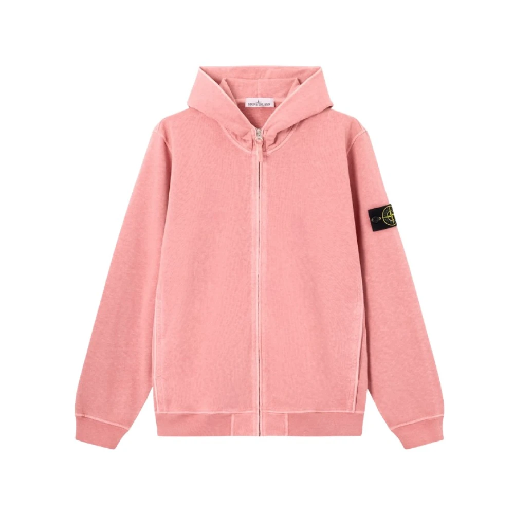 Stone Island Pink Zip-Throughs, Male, M, Zip-Through Hoodie