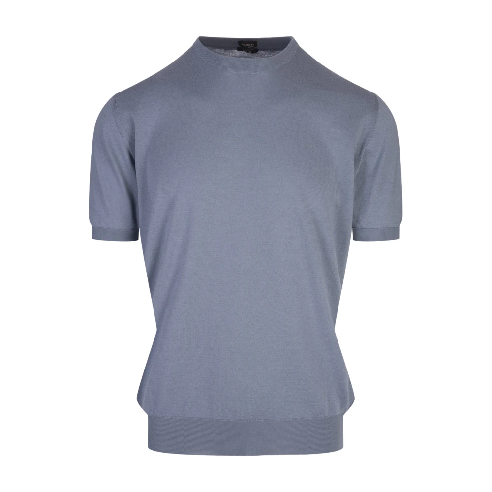 Kiton Blauw Katoenen Overhemd Blue Heren