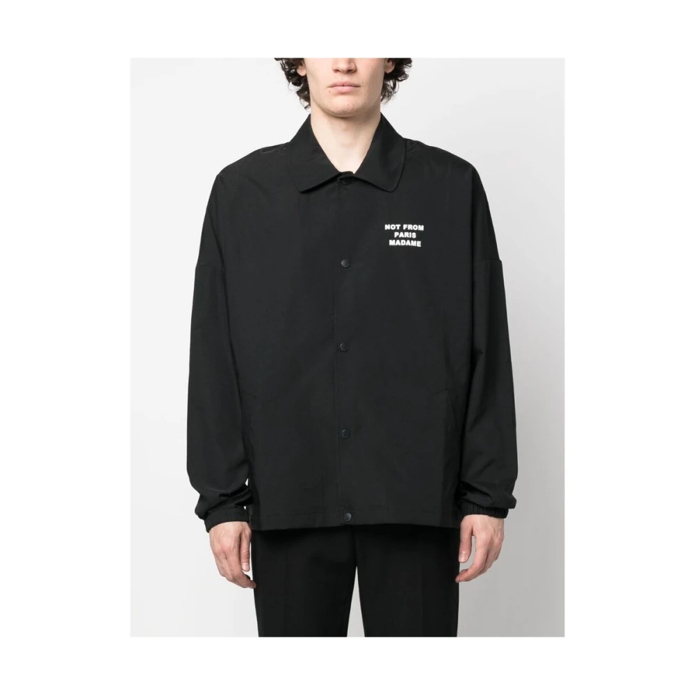 Drole de Monsieur Zwart Wit Logo Geborduurd Vest Black Heren