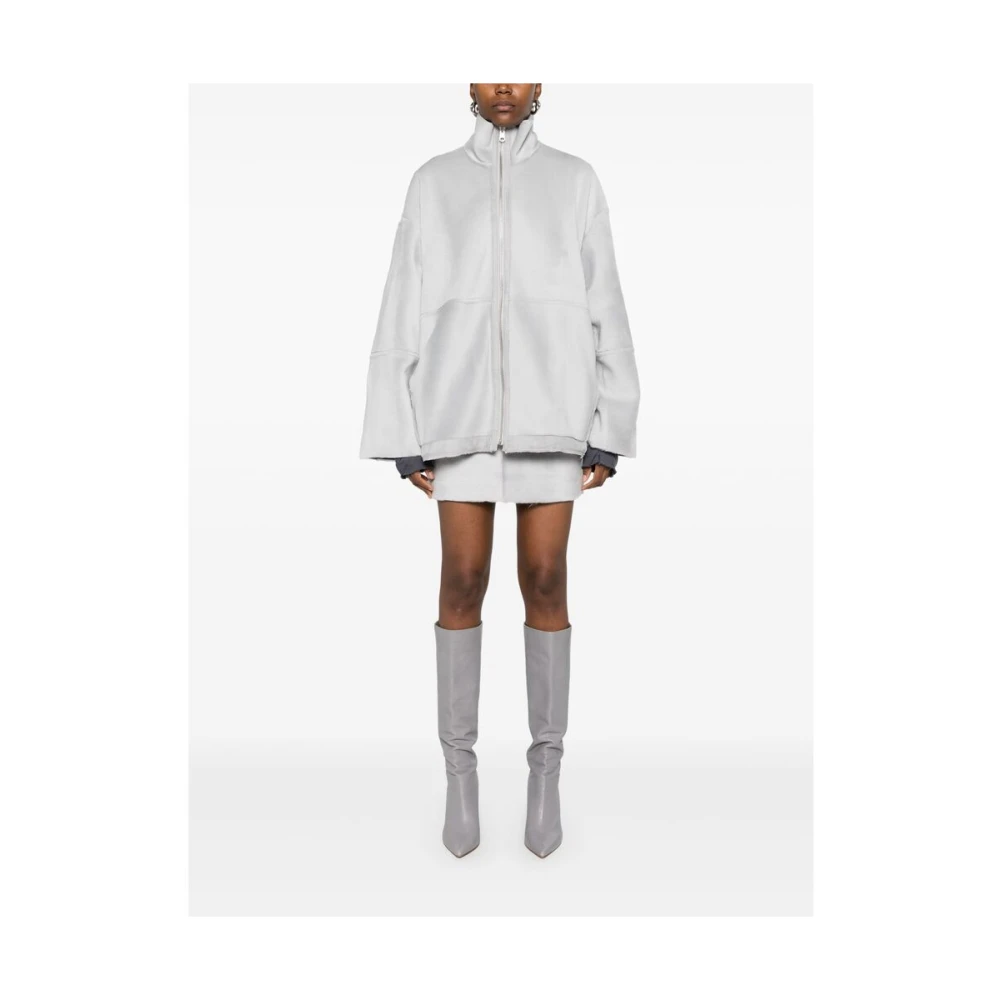 Remain Birger Christensen Shearling Suède Jas Gray Dames