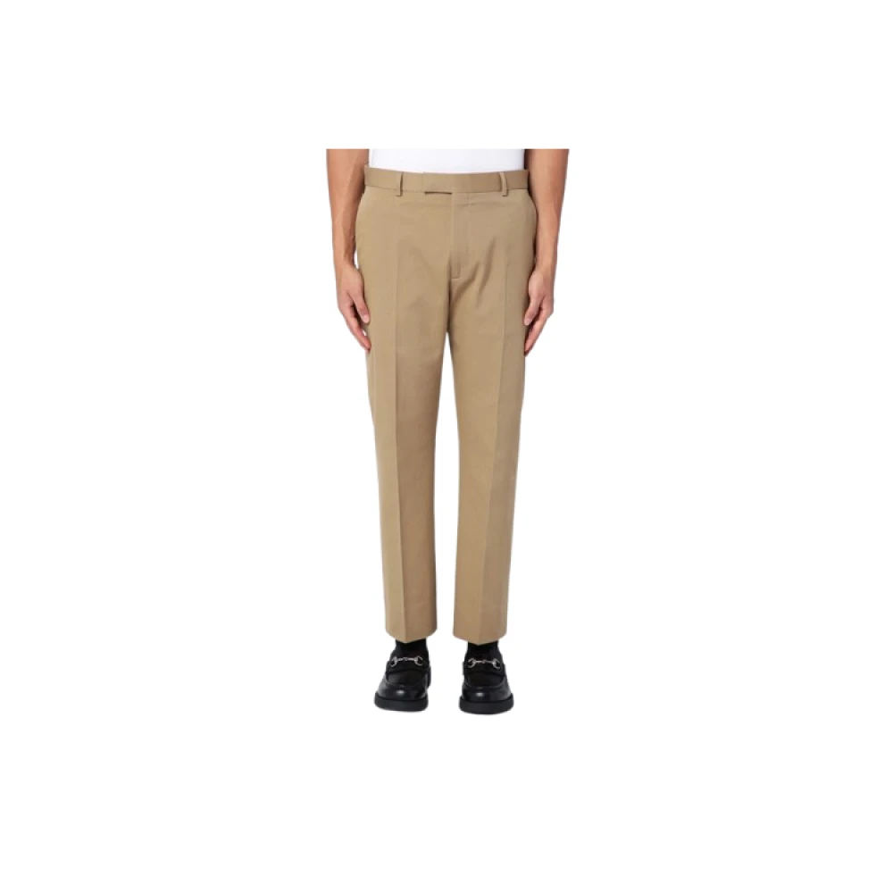 Gucci Beige Katoenen Gabardine Broek Beige Heren