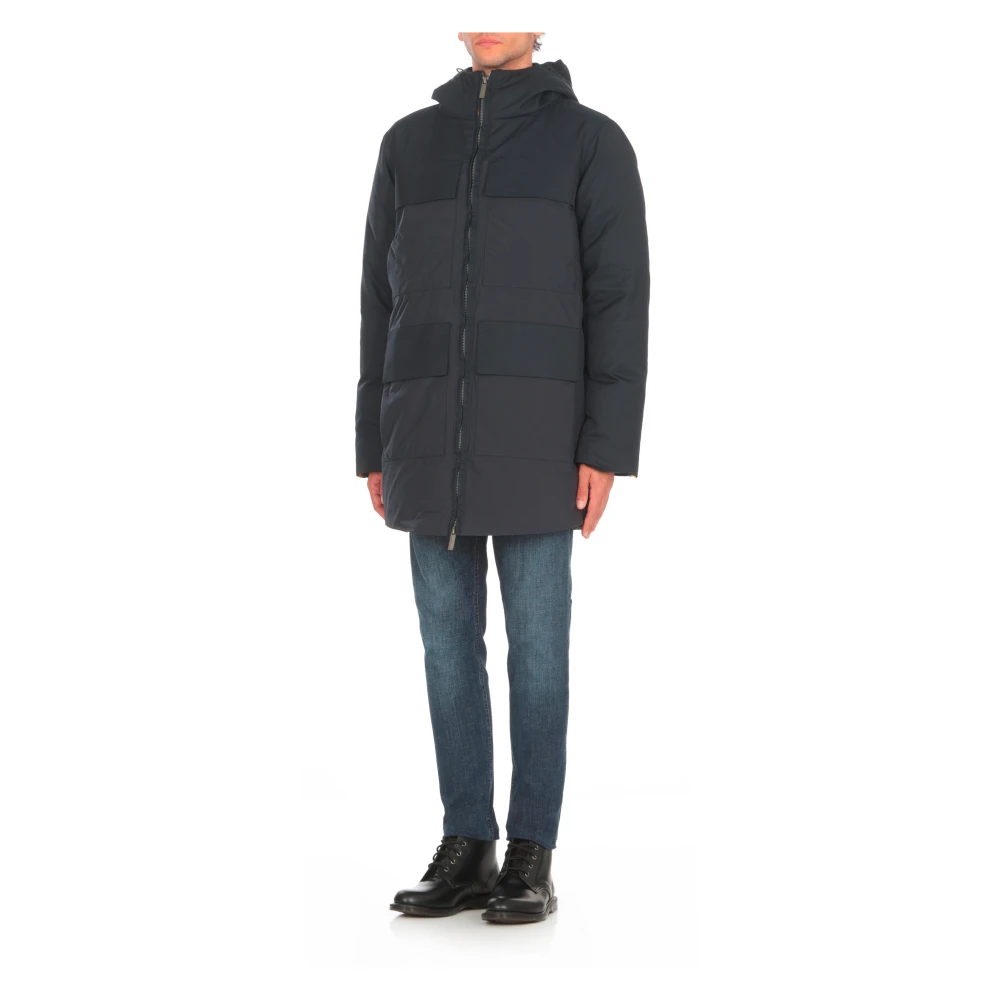 K-way Blauwe Hoodie met Zakken Blue Heren