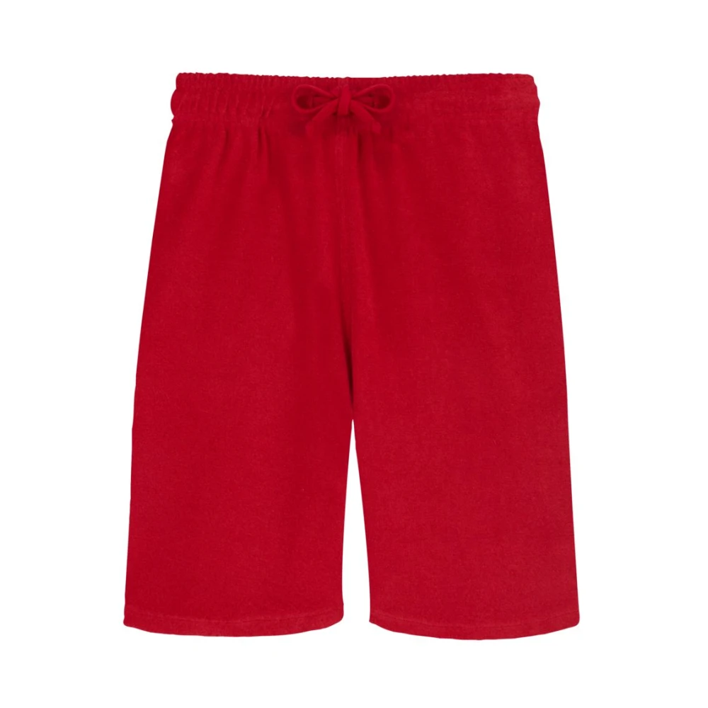 Vilebrequin Solide Terry Unisex Bermuda Shorts Red Heren