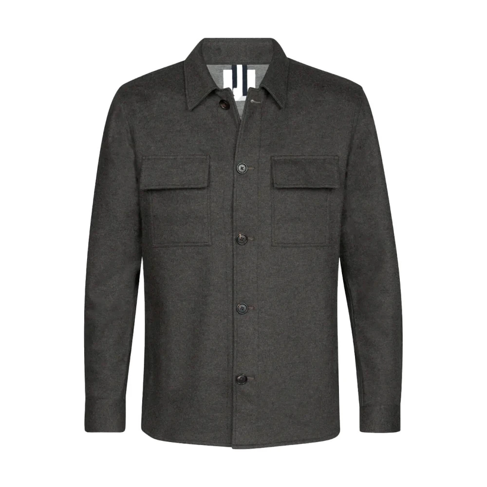 Profuomo Gebreid Bruin Overshirt Brown Heren