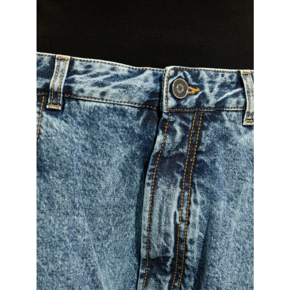 Alaïa Blauwe Katoenmix Straight Leg Jeans Blue Dames
