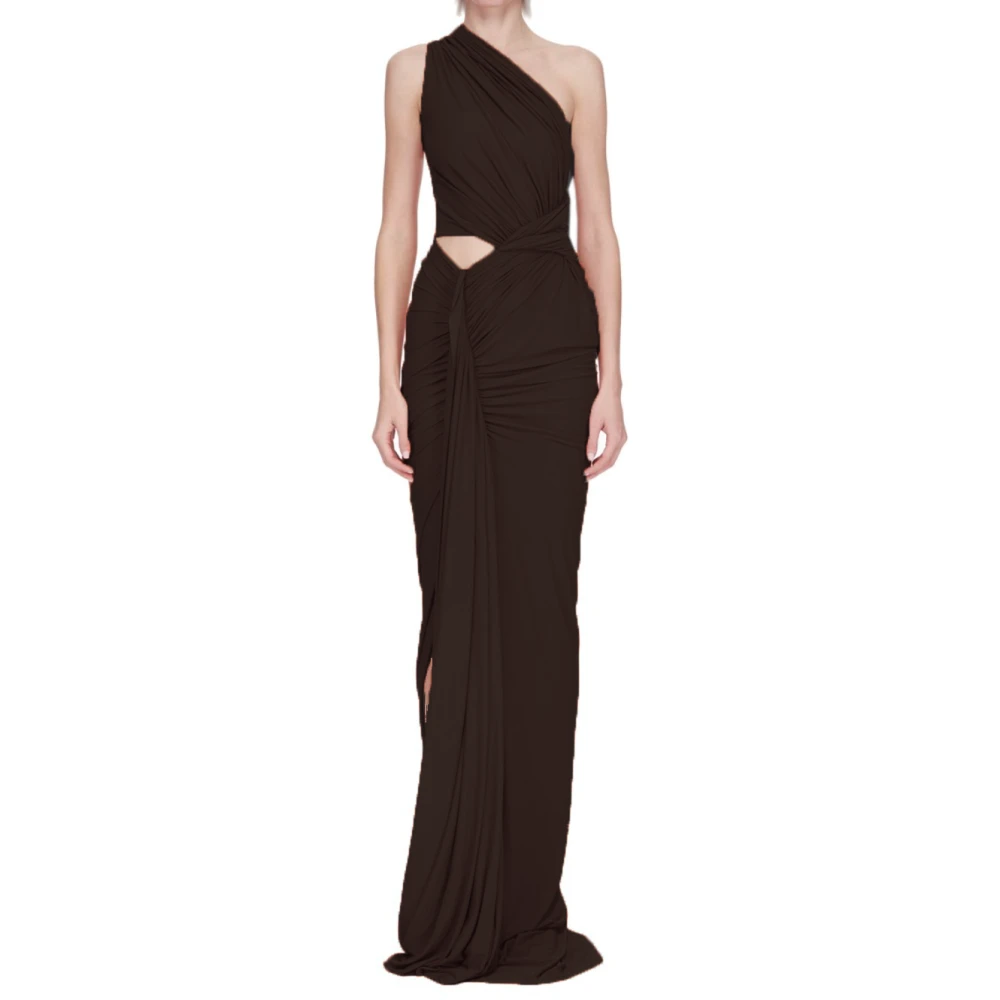 Rick Owens Elegante Zwarte Gebreide Jurk Black Dames