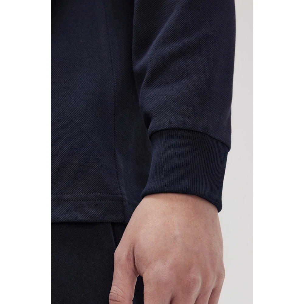 Fred Perry Blauwe polo met lange mouwen en rand Blue Heren