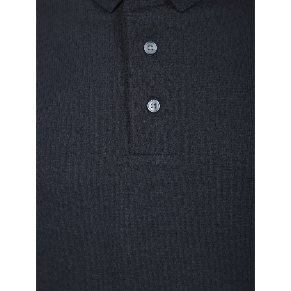 Emporio Armani Zigzag Gestreept Poloshirt Blue Heren