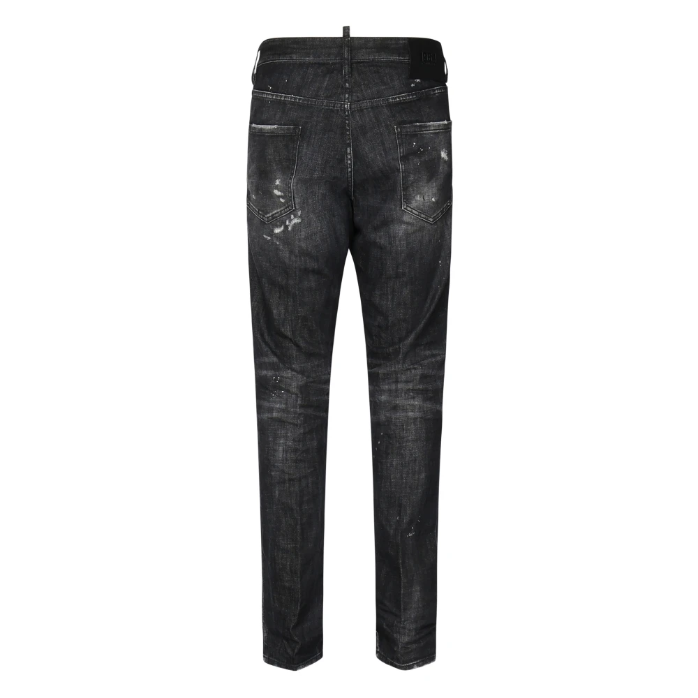 Dsquared2 Grijze Denim Jeans met Reparatie Details Gray Heren