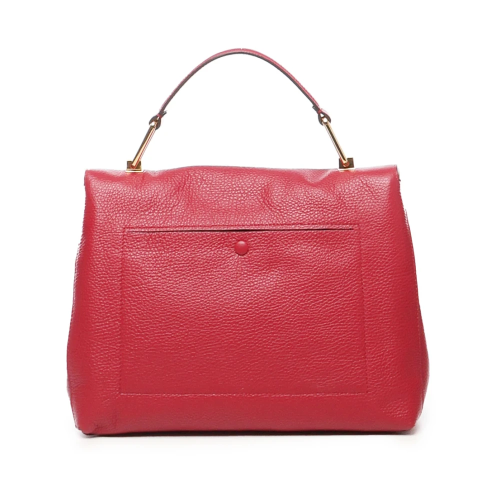 Coccinelle Rode Leren Schoudertas met Draaisluiting Red Dames