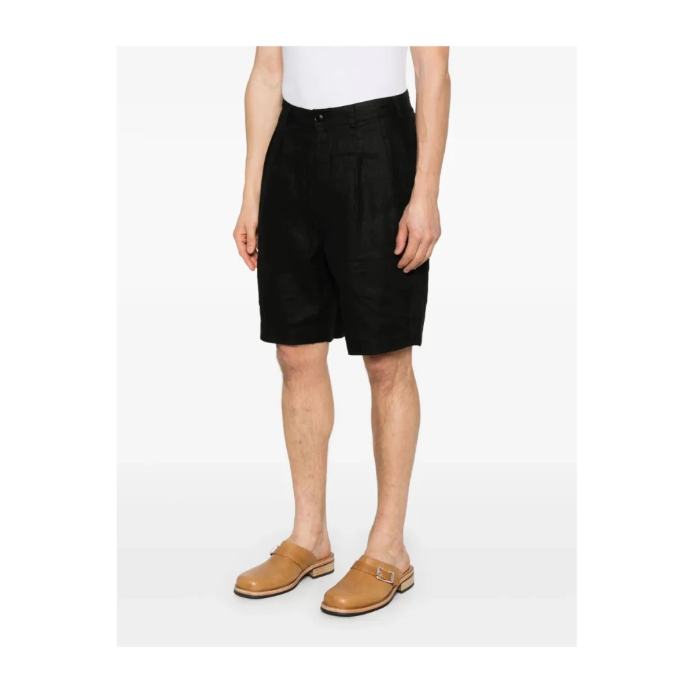 Sunflower Linnen Geplooide Shorts Black Heren