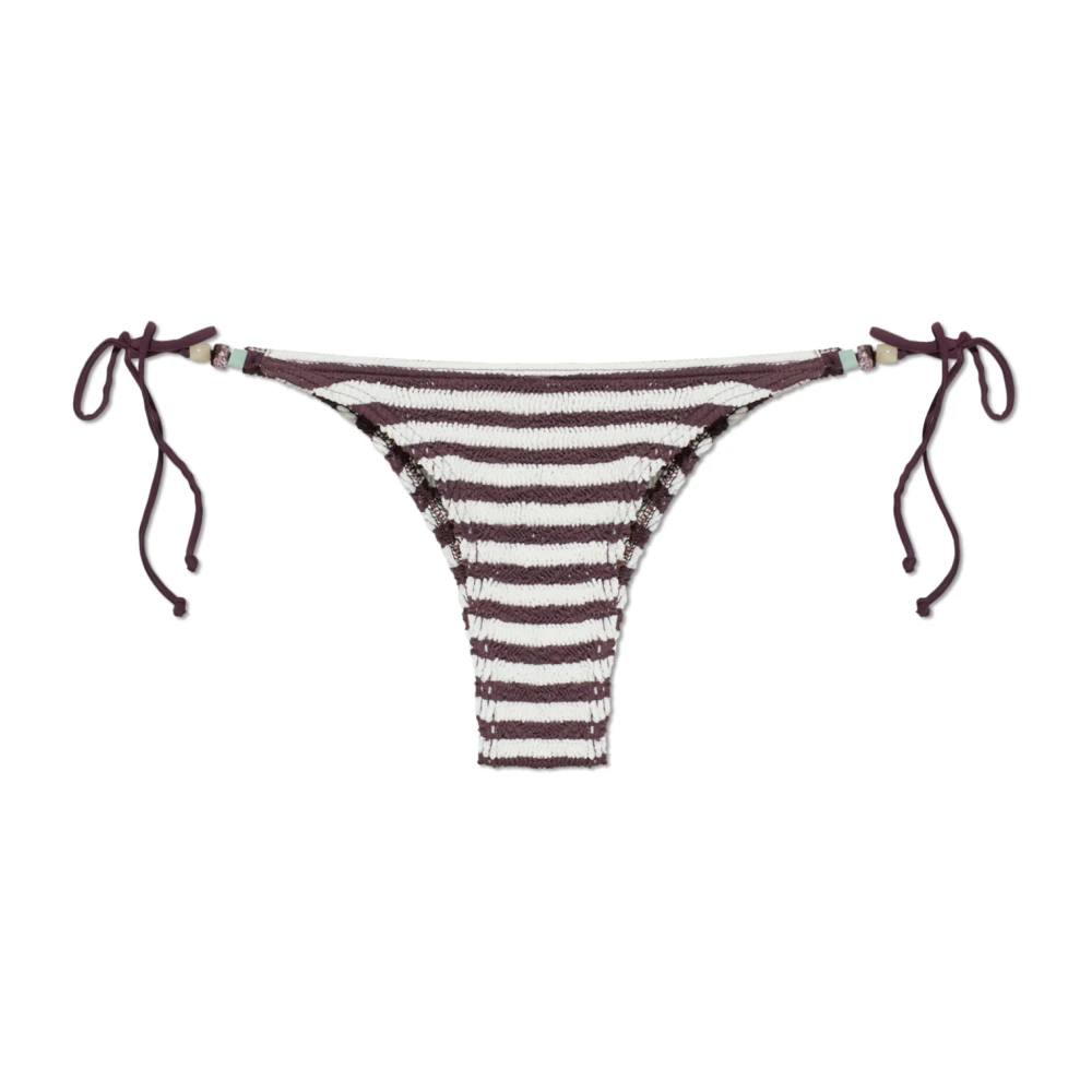 Bond-Eye Women's Brown Bikinis, One Size, Beaded Tie Bikini Bottom