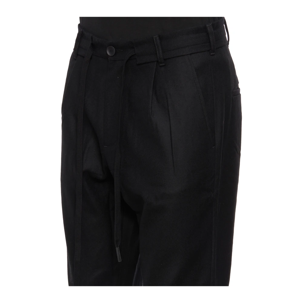 Andrea Ya aqov Wollen Cropped Broek Black Heren