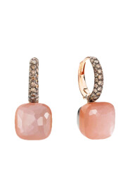 Pomellato - Bare Gold and White Gold Kolczyki z pomarańczową adularią i brązowymi diamentami - POB4010O6BKRBRODO
