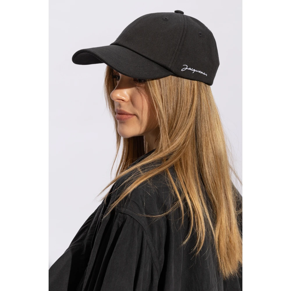 Jacquemus Baseballpet met logo Black Unisex