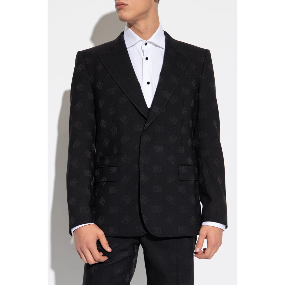 Dolce & Gabbana Blazer met logo Black Heren