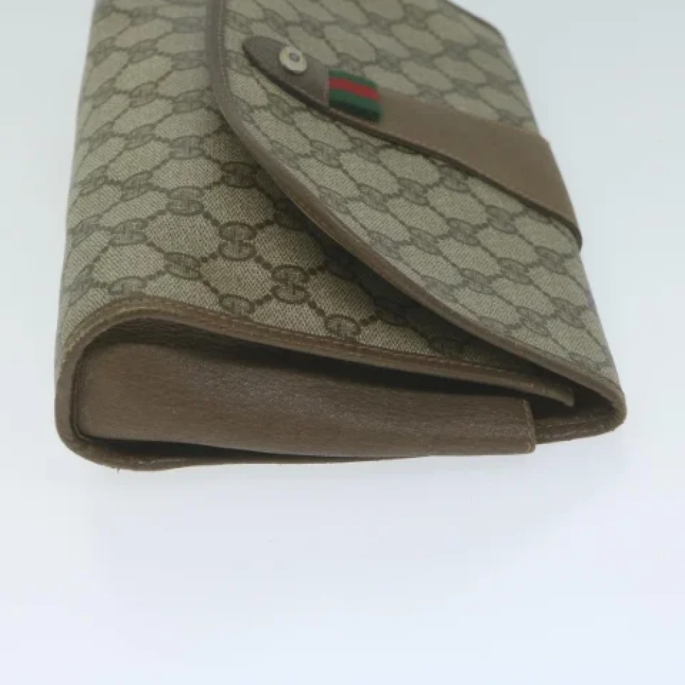 Gucci Vintage Pre-owned Canvas clutches Beige Dames