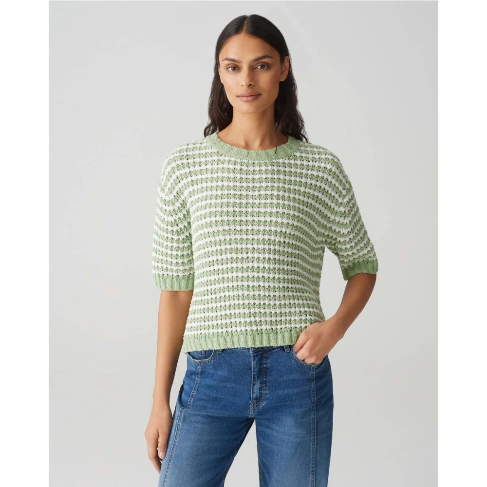 Opus Stijlvolle Pullover met Palvadora Detail Green Dames