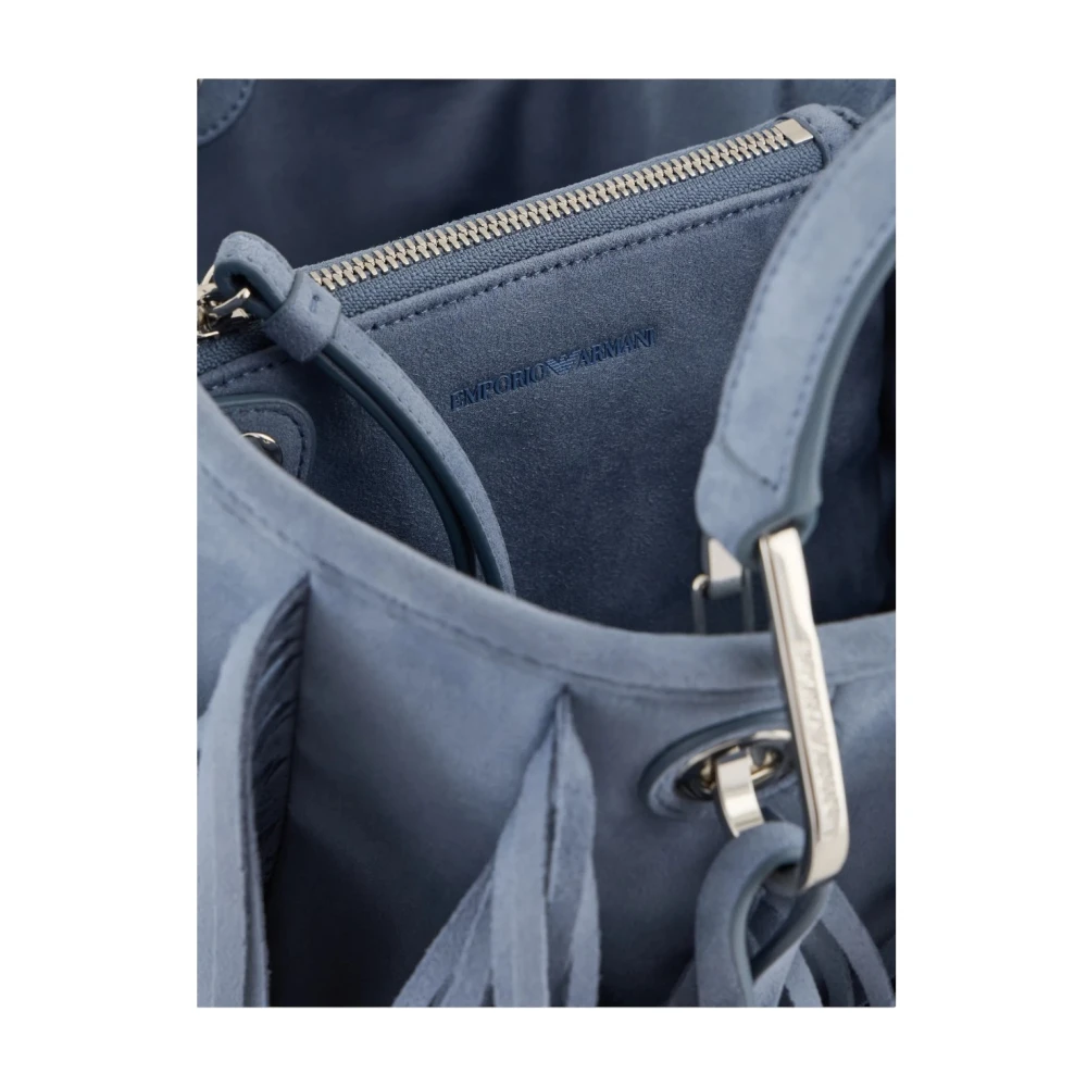 Emporio Armani Stijlvolle Leren Portemonnee Blue Dames