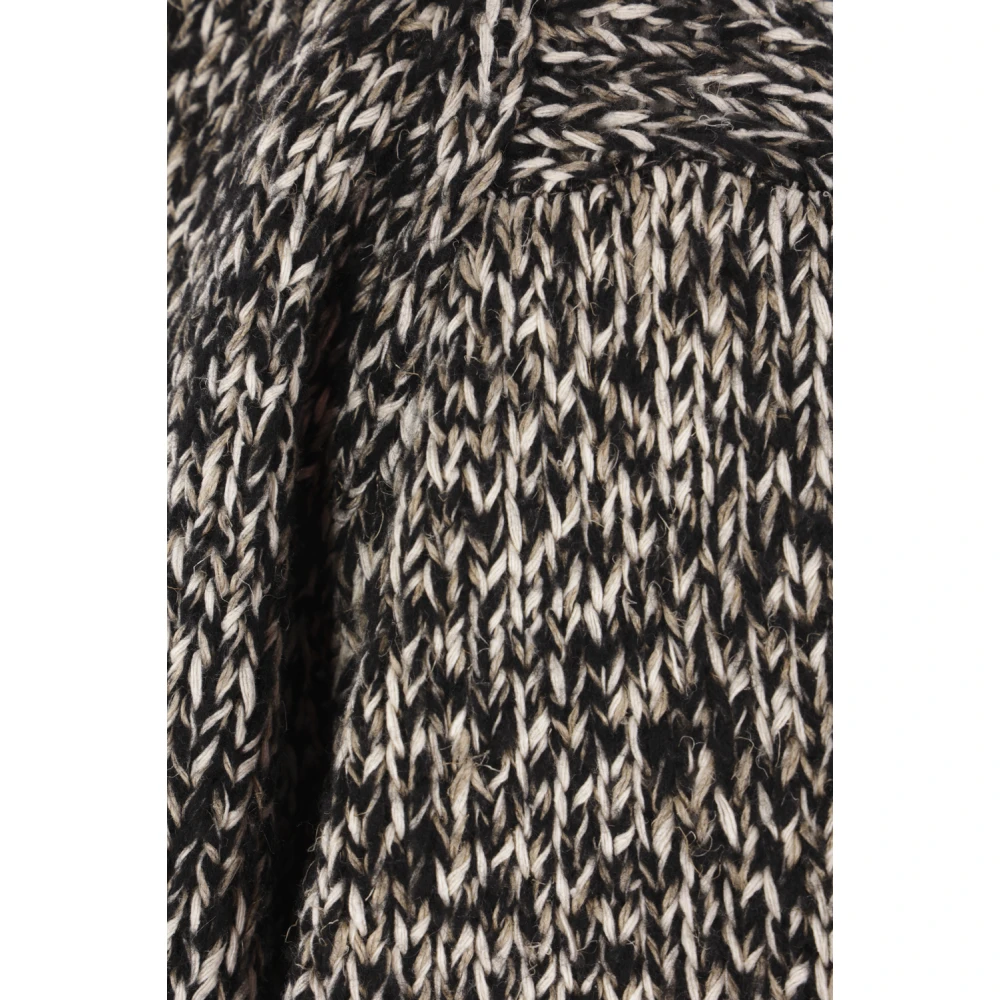 Yohji Yamamoto Zwarte Bicolor Wol en Zijde Trui Black Heren