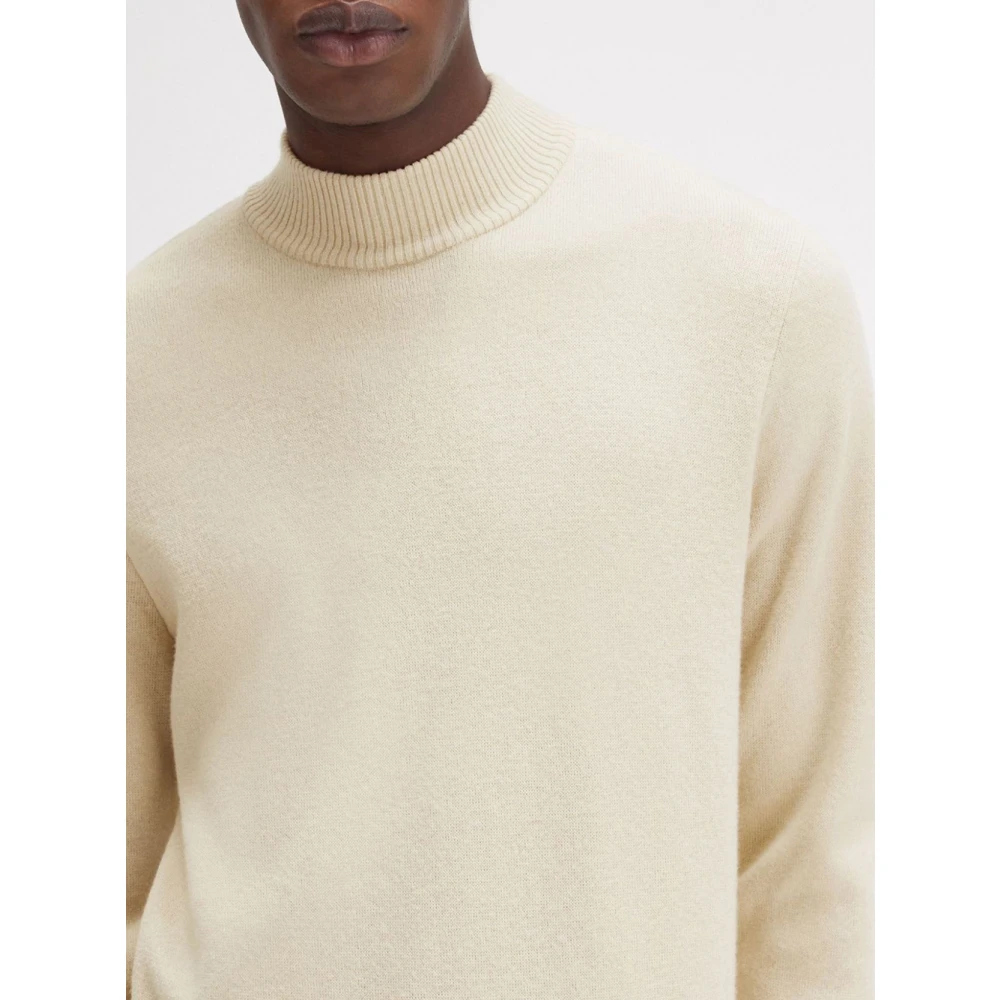 Fred Perry Mock Neck Laurel Wreath Sweater Beige Heren