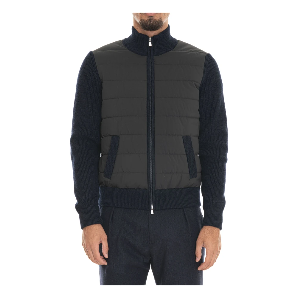 Gran Sasso Gewatteerd Bimateriaal Jack met Rits Blue Heren
