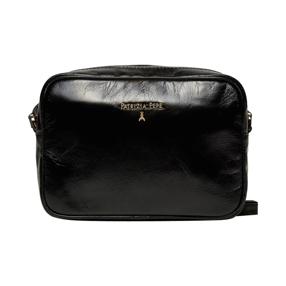 PATRIZIA PEPE Zwarte leren crossbodytas Black Dames