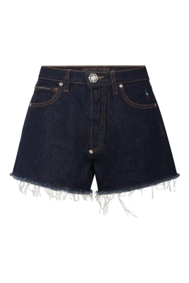 Logo-applikerade Mini-shorts i denim