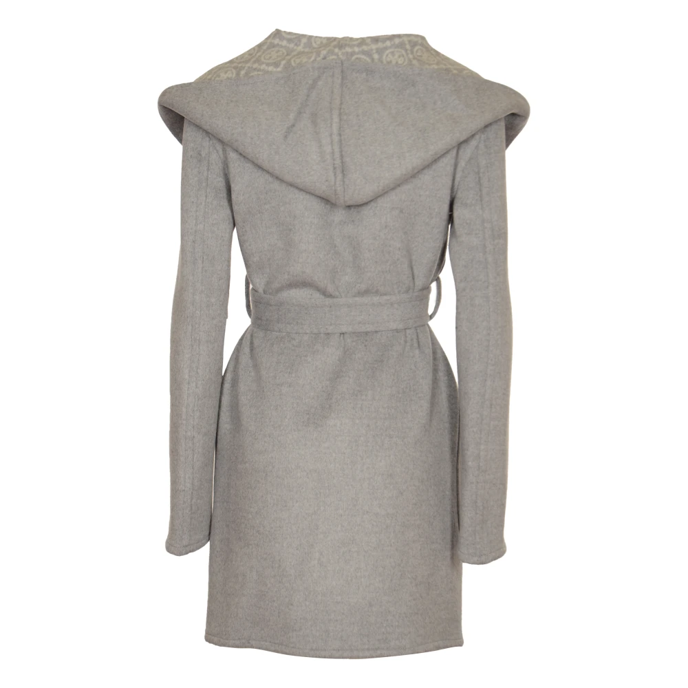 TORY BURCH Wollen jas met capuchon Gray Dames