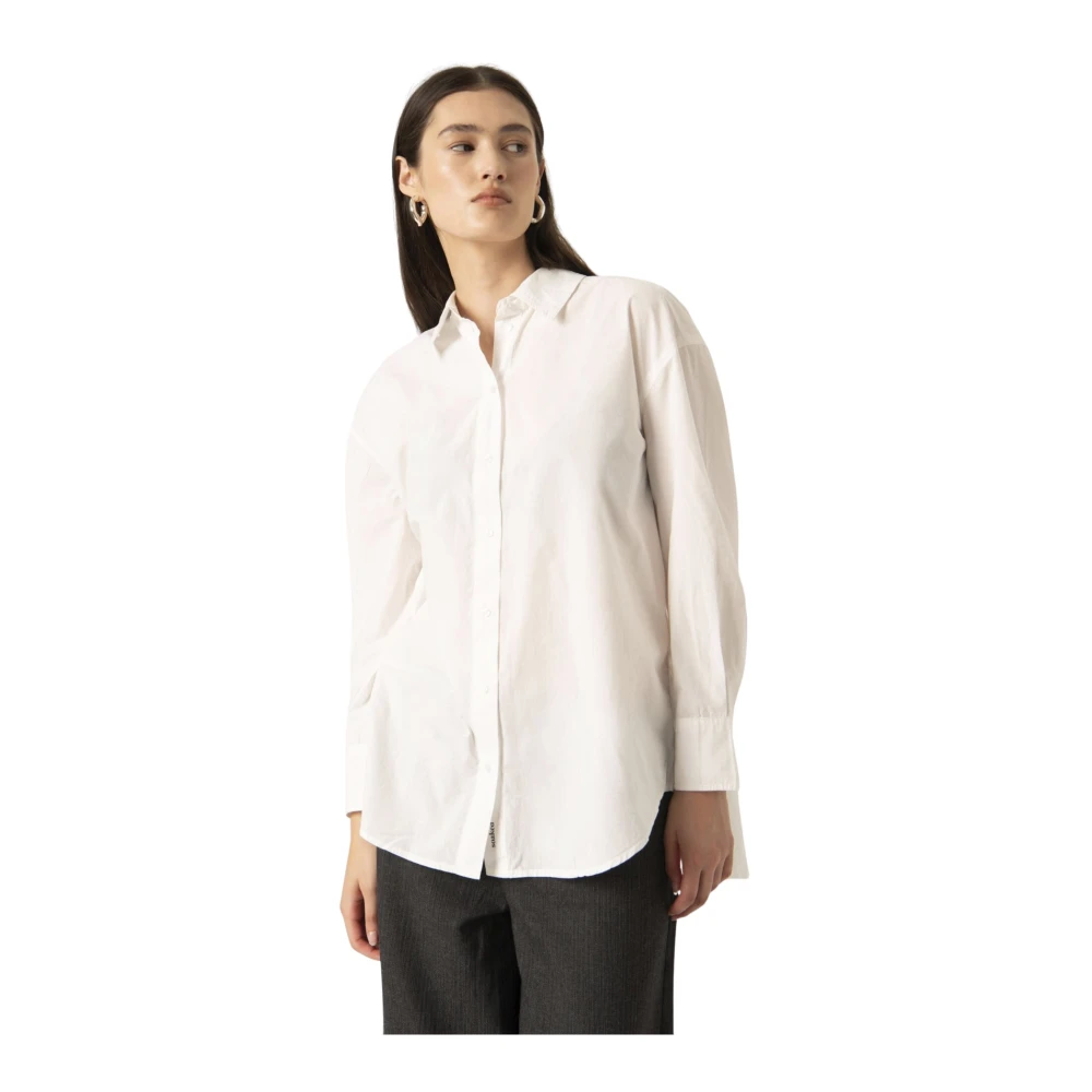 Soaked In Luxury Women's White Shirts, L, Poplin Shirt In Broken