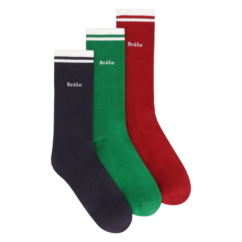 Drole de Monsieur Kleurrijk Logo Katoenen Sokkenset Multicolor Heren