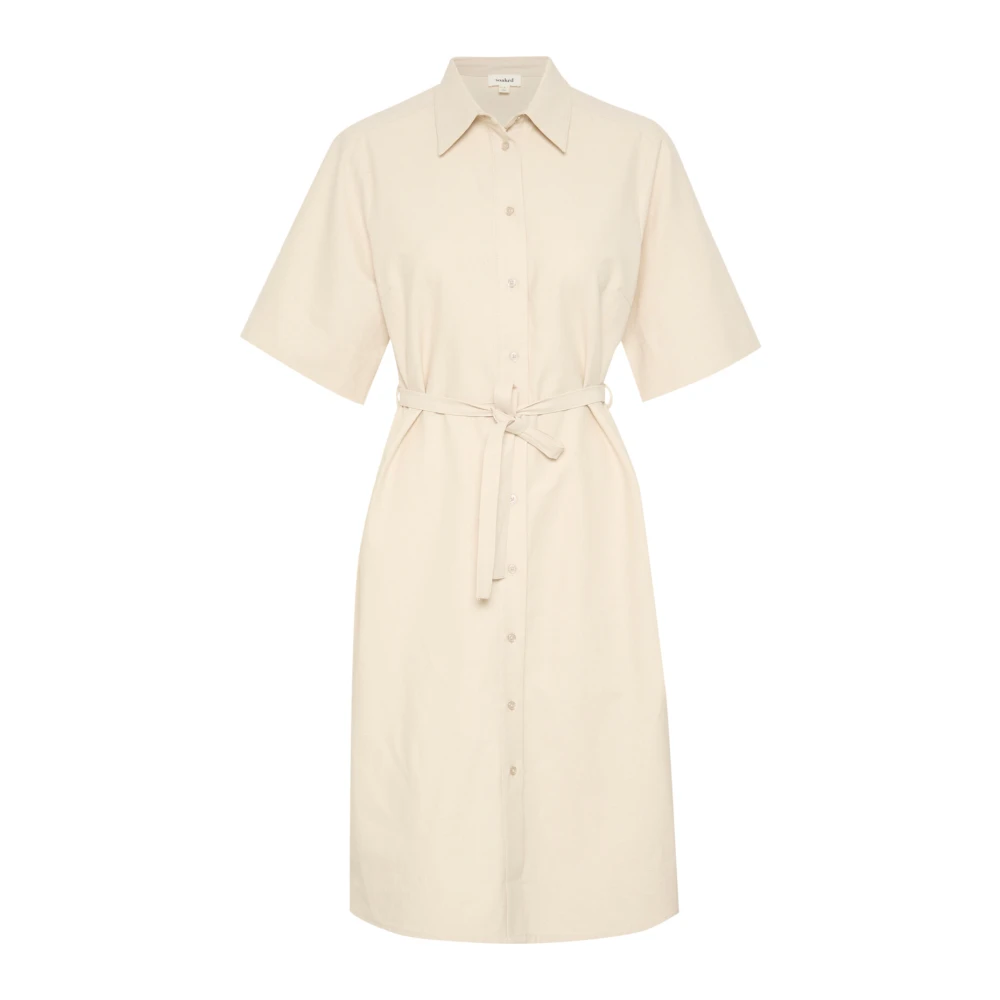 Soaked in Luxury Elegante Overhemdjurk Ancient Scroll Beige Dames