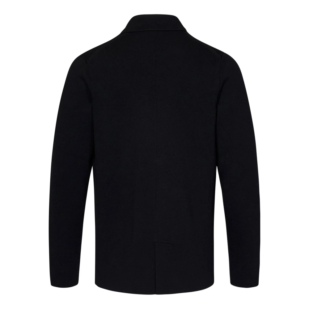 Drumohr Zwarte Merinowol Blazer Buitenkleding Black Heren