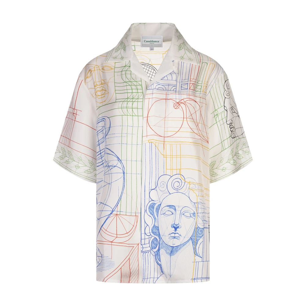 Casablanca Multicolor Tennis Play Zijden Shirt Multicolor Dames