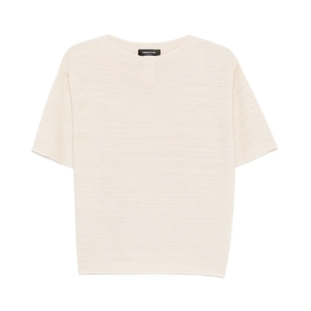 Fabiana Filippi Women's White Jumpers - Round-Neck Knitwear - M - Knitwear